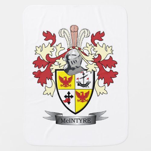 McIntyre Family Crest Coat of Arms Receiving Blanket