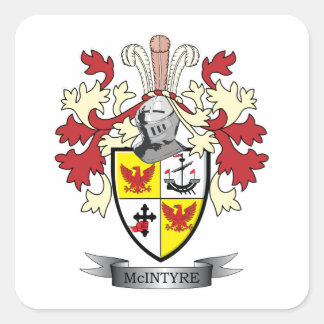 McIntyre Family Crest Coat of Arms Square Sticker