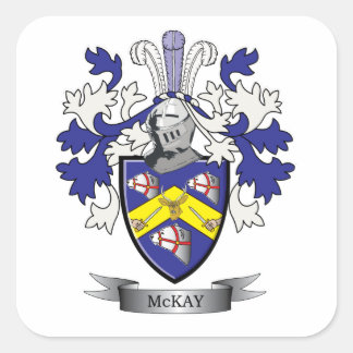 McKay Family Crest Coat of Arms Square Sticker