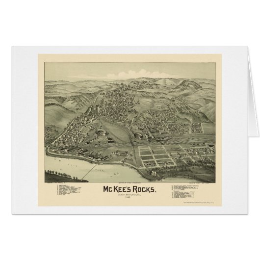 McKee's Rocks, PA Panoramic Map - 1901 Cards (Front Horizontal)