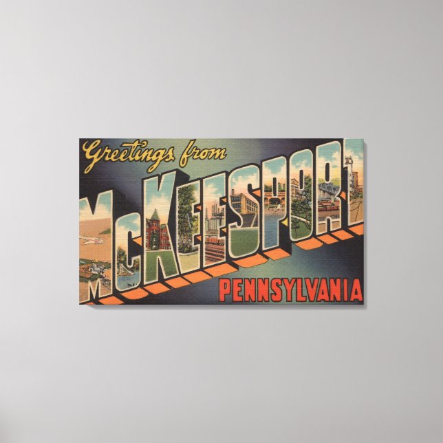 McKeesport, Pennsylvania - Large Letter Scenes Canvas Print (Front)