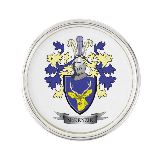 McKenzie Family Crest Coat of Arms Lapel Pin (Front)