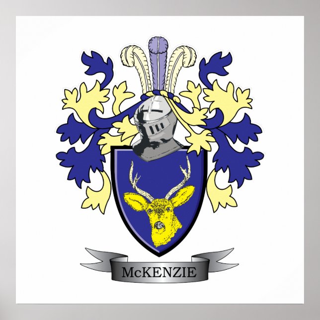 McKenzie Family Crest Coat of Arms Poster (Front)
