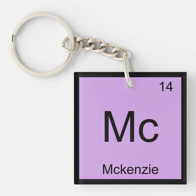 Mckenzie Name Chemistry Element Periodic Table Keychain (Front)
