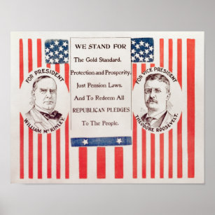 McKinley And Roosevelt Election Poster - 1900