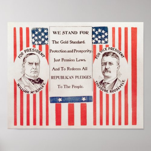 McKinley And Roosevelt Election Poster _ 1900