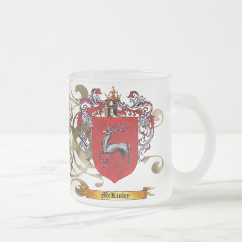 McKinley Coat of Arms 2_sided Frosted Glass Coffee Mug