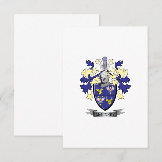 McKinney Family Crest Coat of Arms (Front/Back)