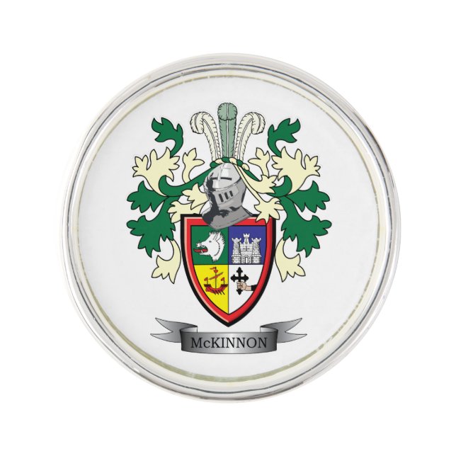 McKinnon Family Crest Coat of Arms Lapel Pin (Front)