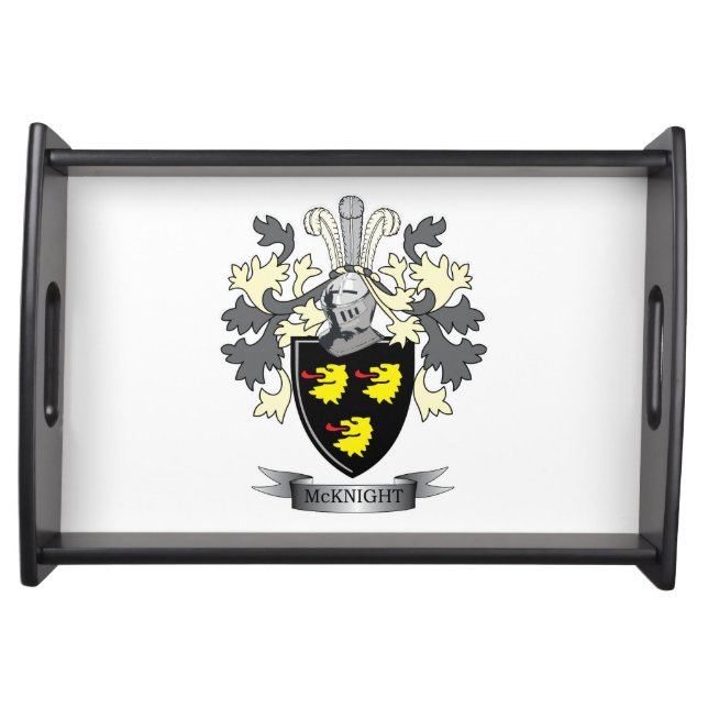 McKnight Family Crest Coat of Arms Serving Tray (Front)