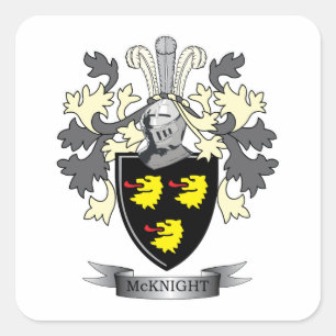 McKnight Family Crest Coat of Arms Square Sticker