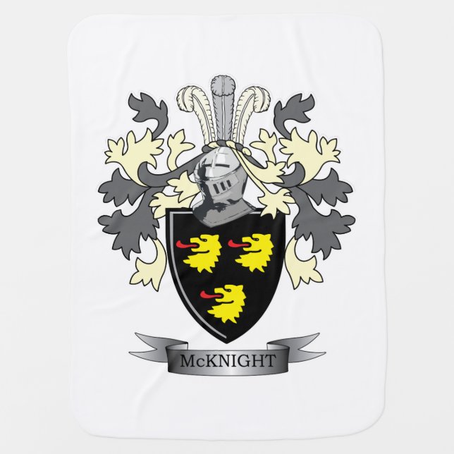 McKnight Family Crest Coat of Arms Swaddle Blanket (Front)