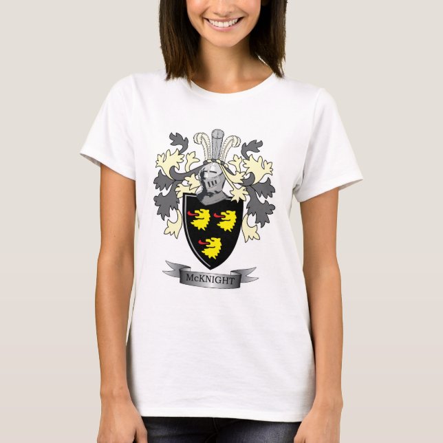 McKnight Family Crest Coat of Arms T-Shirt (Front)