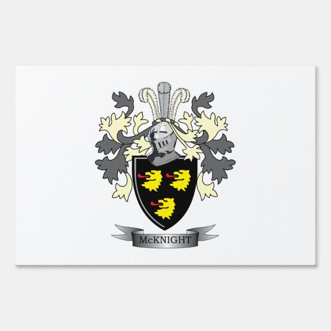 McKnight Family Crest Coat of Arms Yard Sign (Front)