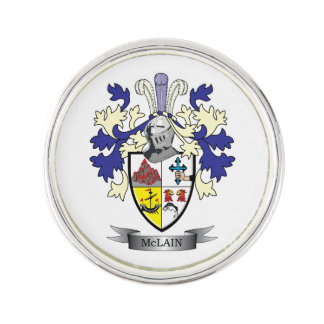 McLain Family Crest Coat of Arms Lapel Pin