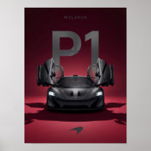 McLaren P1 Hypercar Poster - Black Supercar