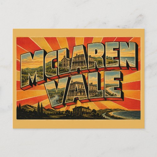 McLaren Vale South Australia Heritage Town Art Postcard