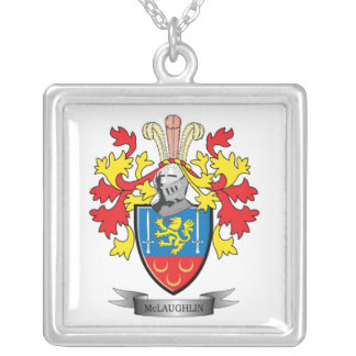 McLaughlin Coat of Arms Silver Plated Necklace