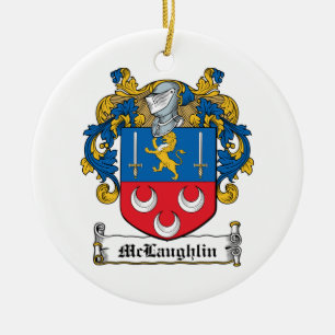 McLaughlin Family Crest Ceramic Ornament