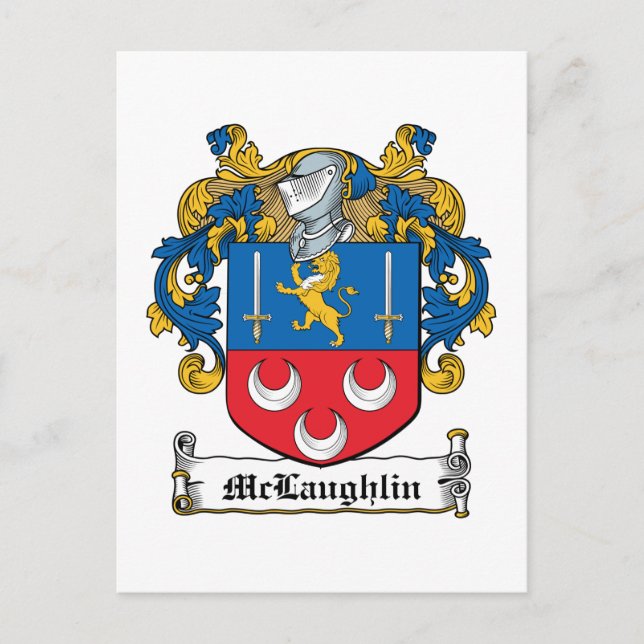 McLaughlin Family Crest Postcard (Front)