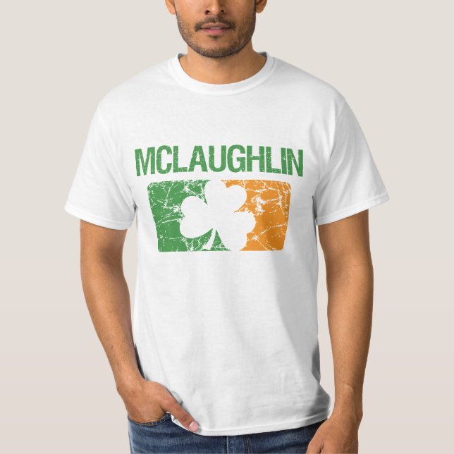 Mclaughlin Surname Clover T-Shirt (Front)