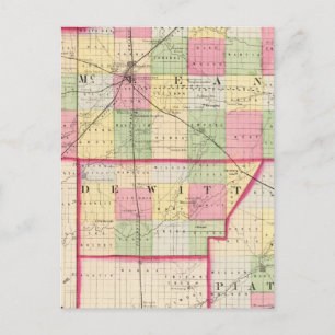 McLean, De Witt, Piatt counties Postcard