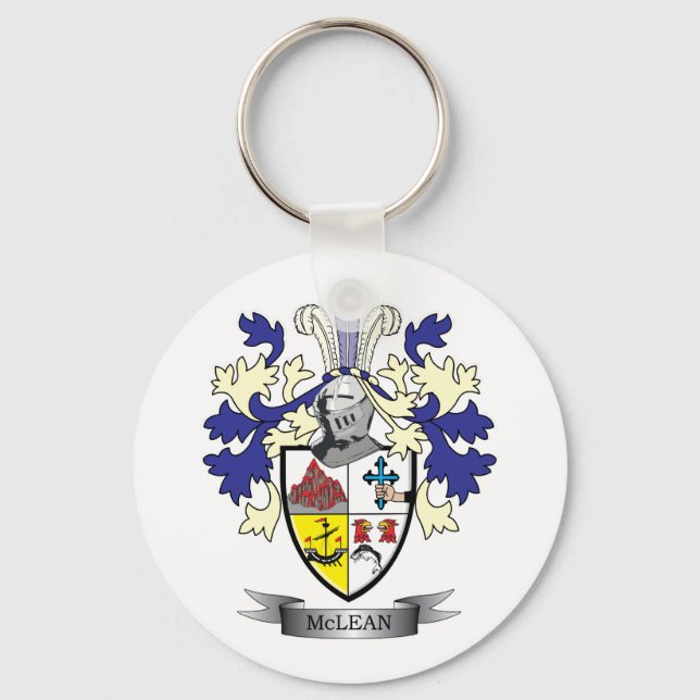 McLean Family Crest Coat of Arms Keychain (Front)