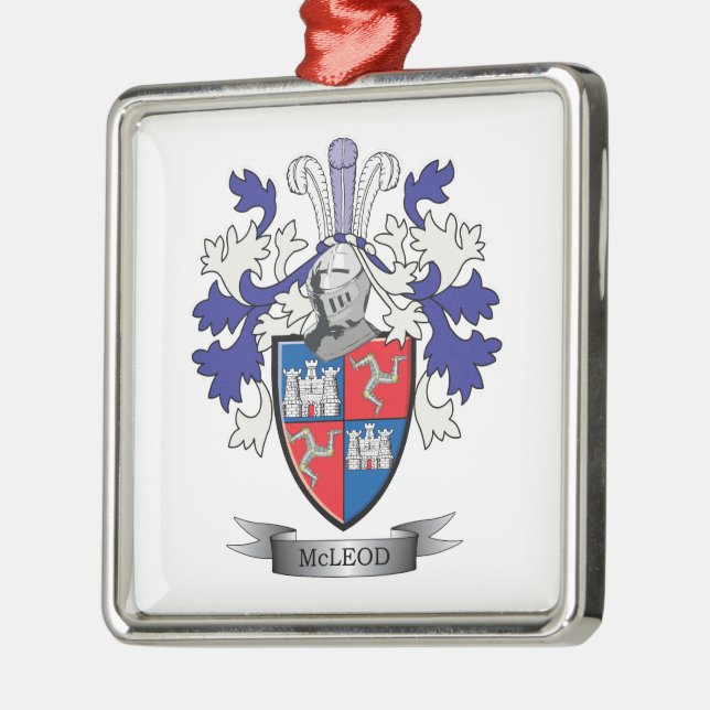 McLeod Family Crest Coat of Arms Metal Ornament (Left)