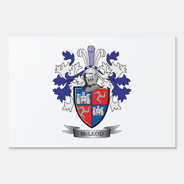 McLeod Family Crest Coat of Arms Sign (Front)
