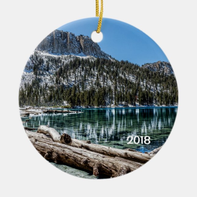McLeod Lake, Mammoth Lakes, California Ceramic Ornament (Front)