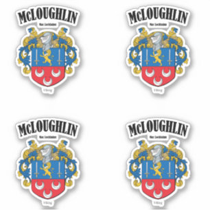 McLoughlin Crest Irish Translation & Meaning (x4) Sticker