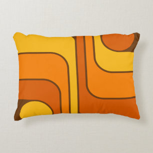 MCM 1970s Retro Style Geometric Design Accent Pillow