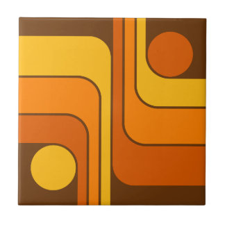 MCM 1970s Retro Style Geometric Design Ceramic Tile