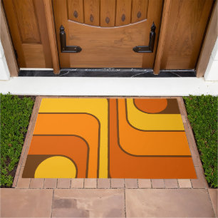 MCM 1970s Retro Style Geometric Design Doormat