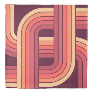 MCM 1970s Retro Style Geometric Design Duvet Cover