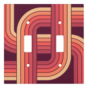 MCM 1970s Retro Style Geometric Design Light Switch Cover