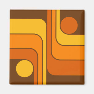 MCM 1970s Retro Style Geometric Design Magnet