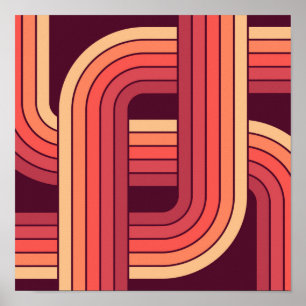 MCM 1970s Retro Style Geometric Design Poster