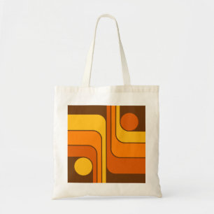 MCM 1970s Retro Style Geometric Design Tote Bag