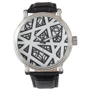 MCM Angles In Black and White Watch
