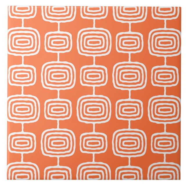 MCM Atomic Rings Abstract Pattern Ceramic Tile (Front)
