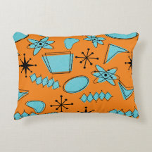 MCM Atomic Shapes Turquoise on Orange