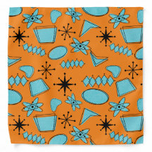 MCM Atomic Shapes Turquoise on Orange