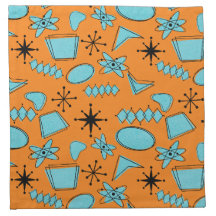 MCM Atomic Shapes Turquoise on Orange