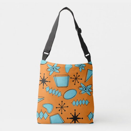 MCM Atomic Shapes Turquoise on Orange Crossbody Bag