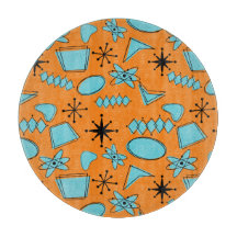 MCM Atomic Shapes Turquoise on Orange