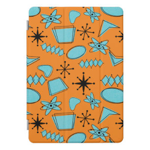 MCM Atomic Shapes Turquoise on Orange iPad Pro Cover