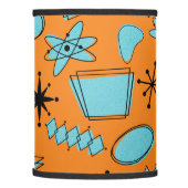 MCM Atomic Shapes Turquoise on Orange Lamp Shade (Left)