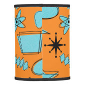 MCM Atomic Shapes Turquoise on Orange Lamp Shade (Back)