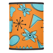 MCM Atomic Shapes Turquoise on Orange Lamp Shade (Front)